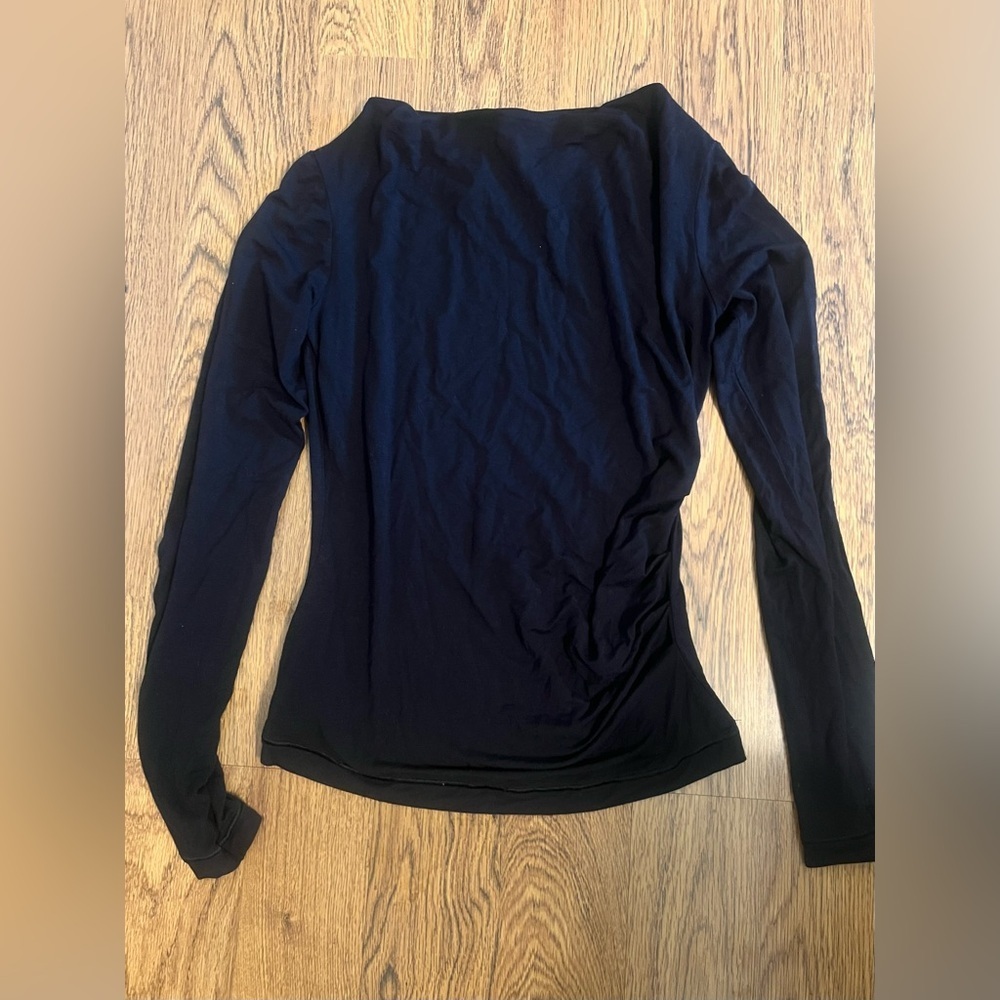 Athleta Black Women's Top side ruching xs athleisure casual soft comfy lulu alo